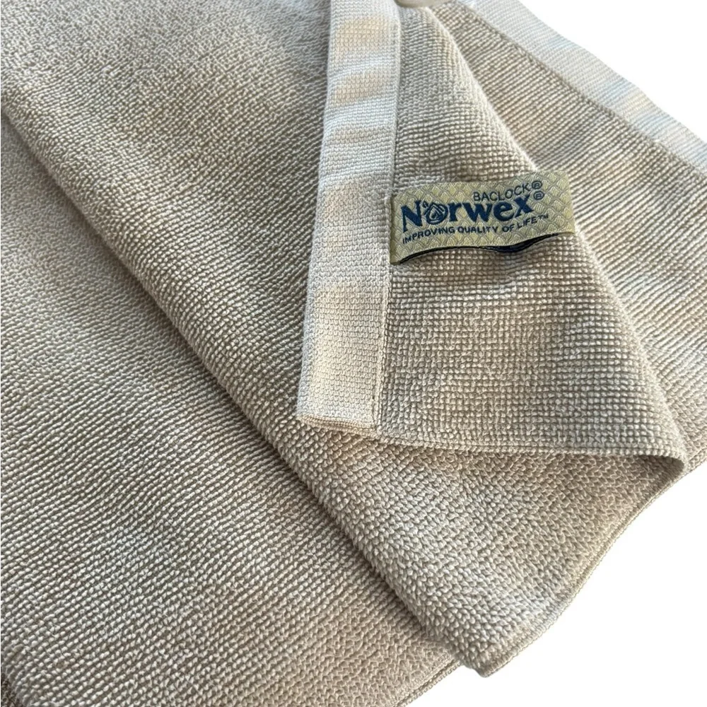 Norwex Baclock Neutral Beige Bath Hand Towels X 3 Loop Hang 28.5X13 Minimalist